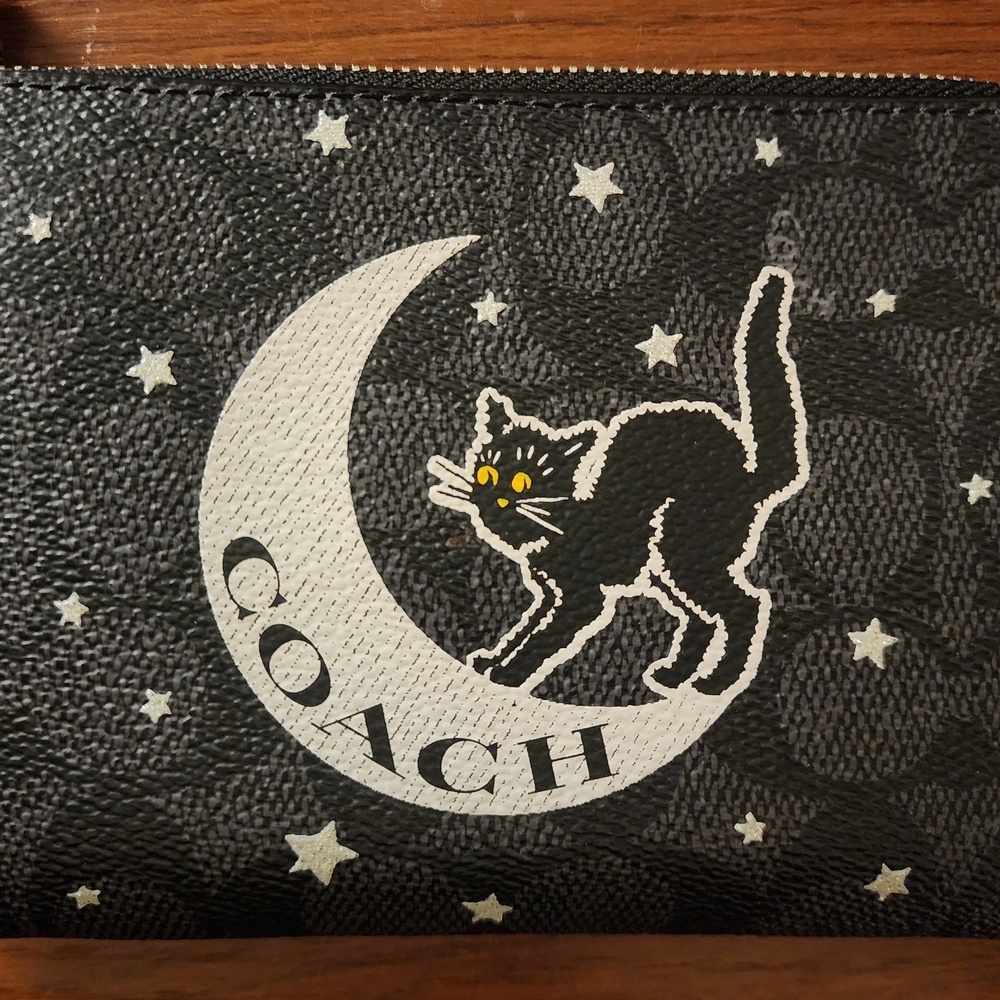 Coach Charcoal and Black Zip Pouch